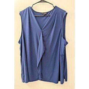 Navy V-Neck Top Tank Tunic Women's Plus 3X Coastal Cruise Vacation Capsule